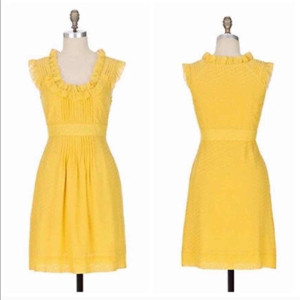 Anthropologie. Moulinette Soeurs Yellow Behind The Clouds Dress
